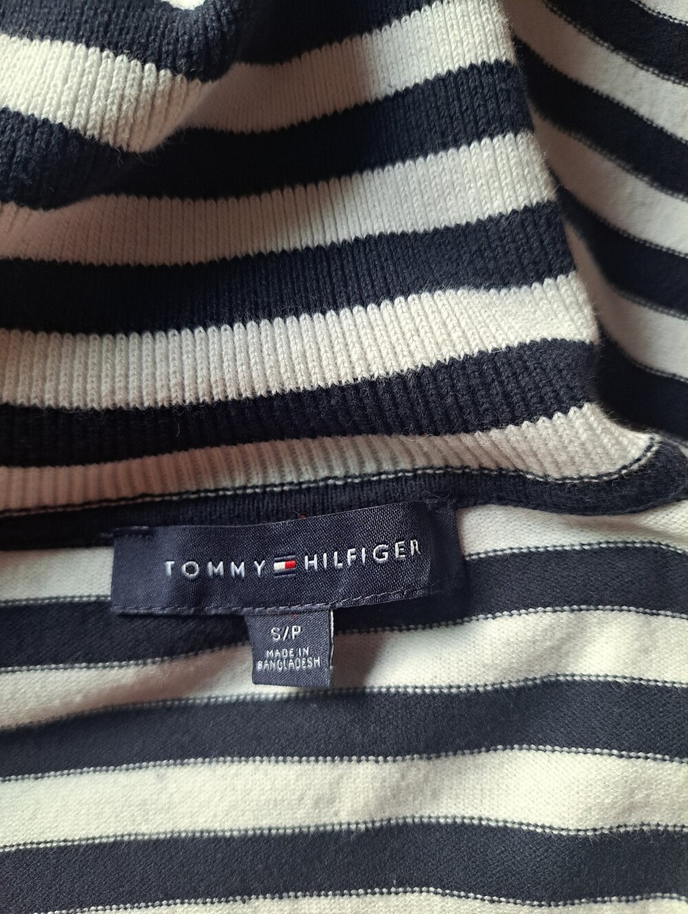 Tommy Hilfiger Black & White Striped Turtleneck T - Shirt - Picture 2 of 11